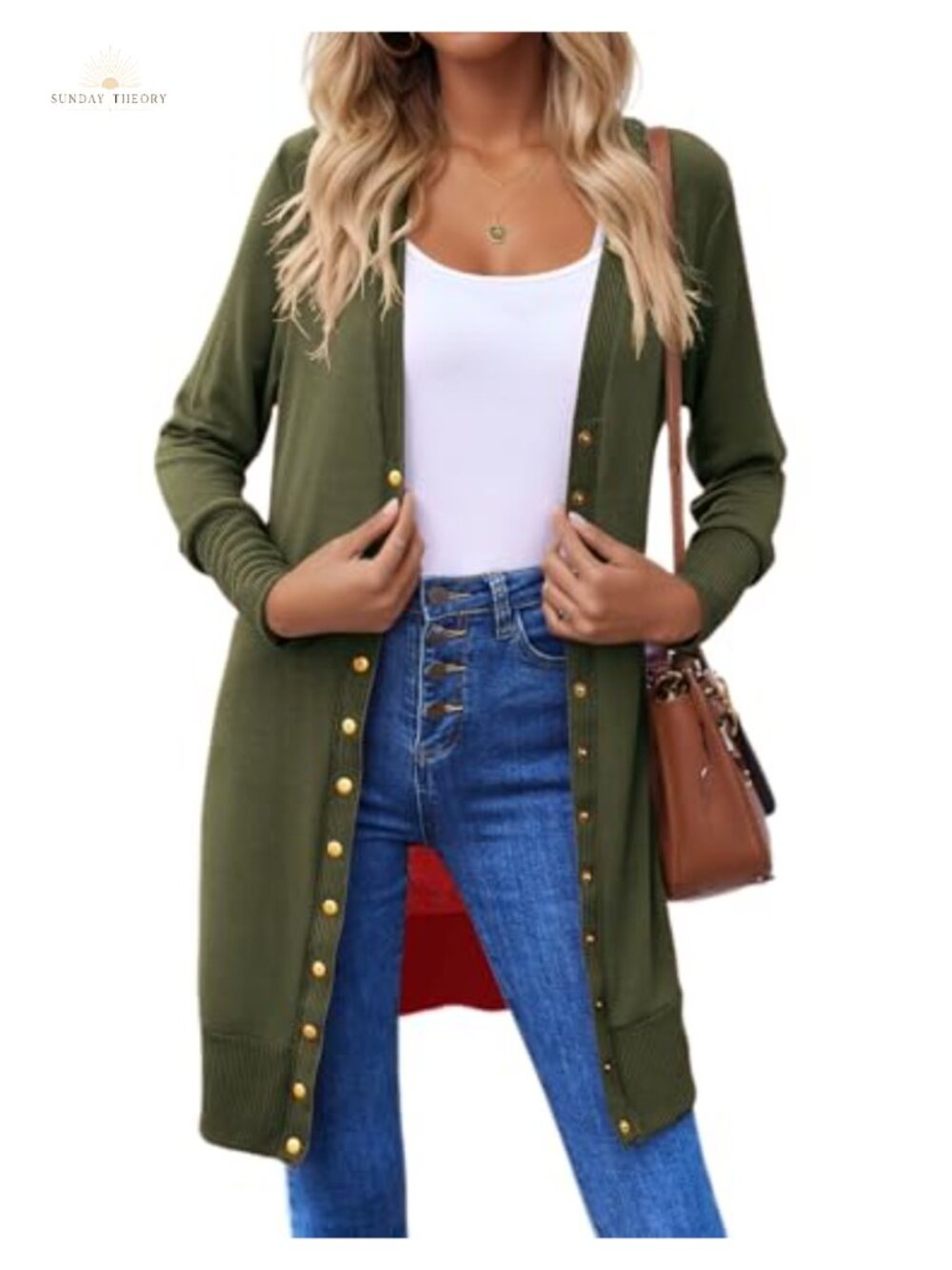 Women's Lightweight Button Down Ribbed Knit Cardigan